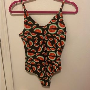 Watermelon swimsuit with cut outs
